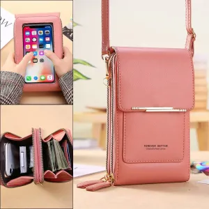 Faux Leather Phone Purse Mini Crossbody Shoulder Bag Cell Phone Pouch
