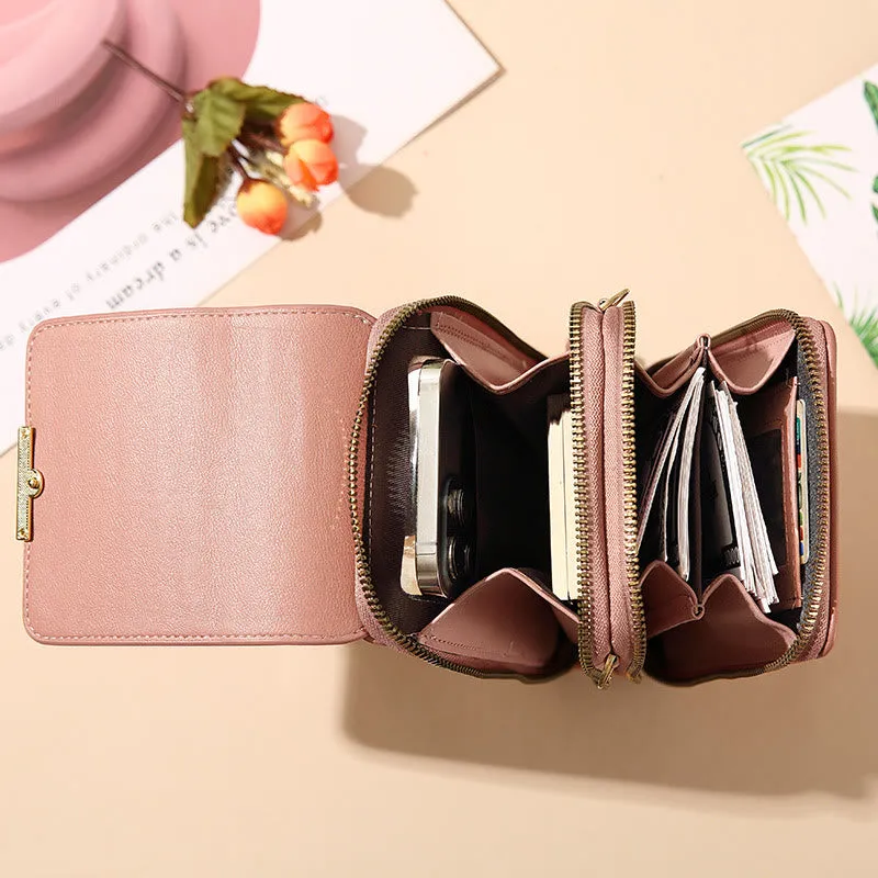 Faux Leather Phone Purse Mini Crossbody Shoulder Bag Cell Phone Pouch