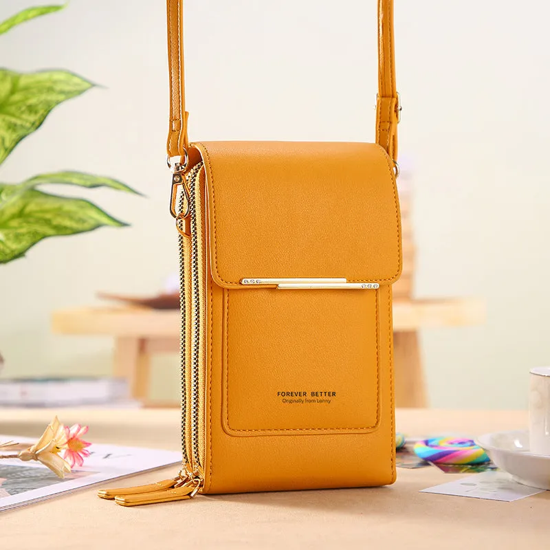 Faux Leather Phone Purse Mini Crossbody Shoulder Bag Cell Phone Pouch