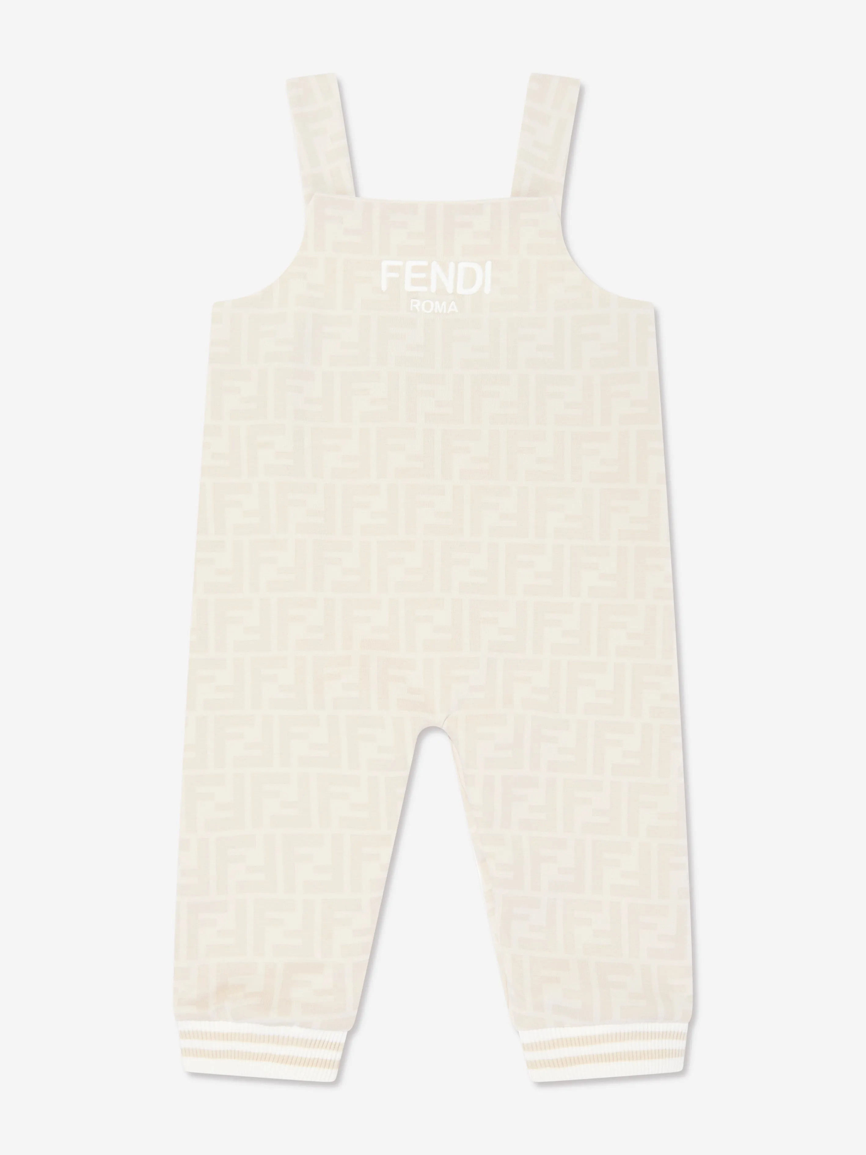 Fendi Baby Dungarees Set in Beige