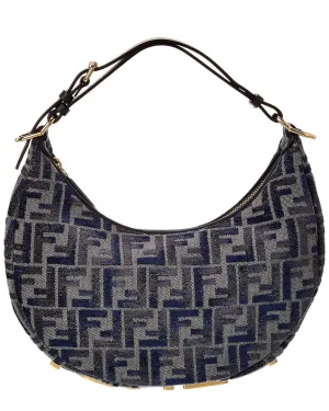 FENDI Fendigraphy Small FF Chenille & Leather Hobo Bag