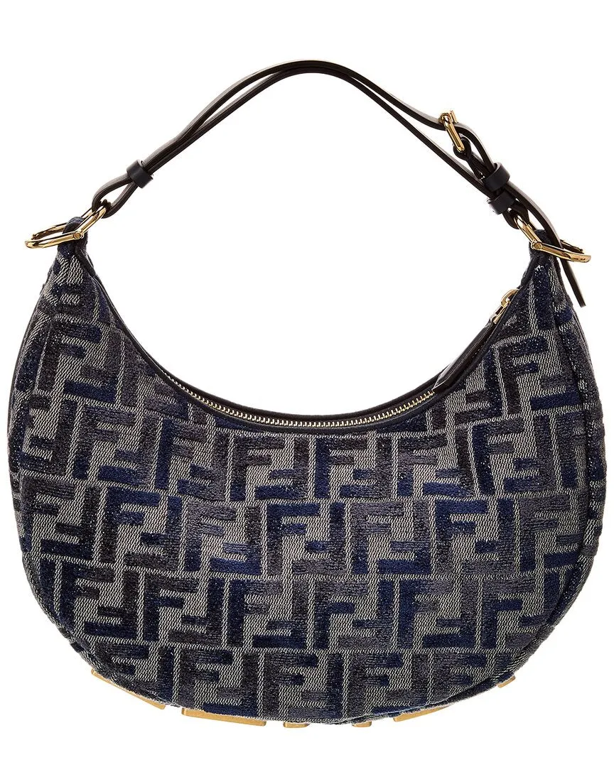 FENDI Fendigraphy Small FF Chenille & Leather Hobo Bag