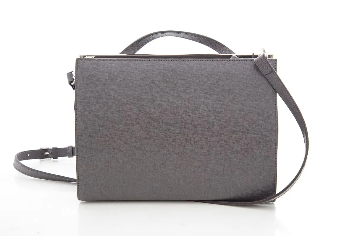Fendi Grey Croc Calf Hair Printed Demi Jour Handbag