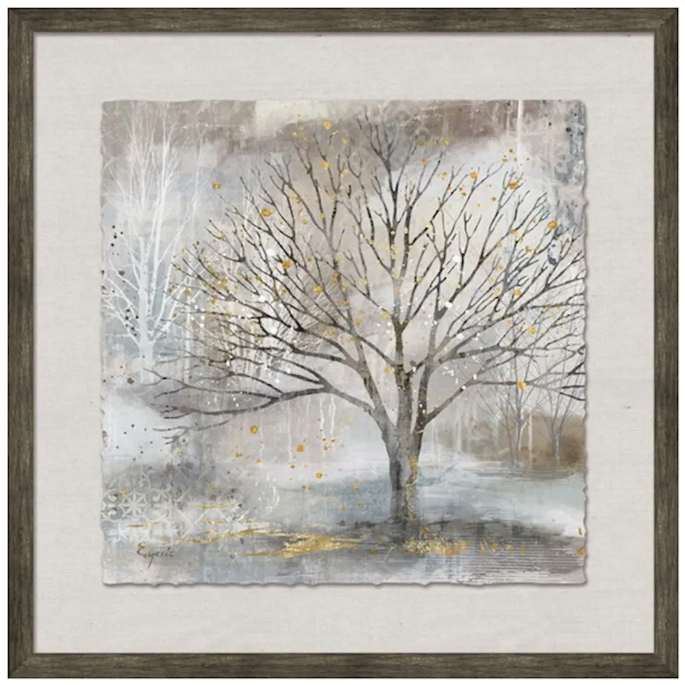 Fern Cottage Golden leaves Trees Framed