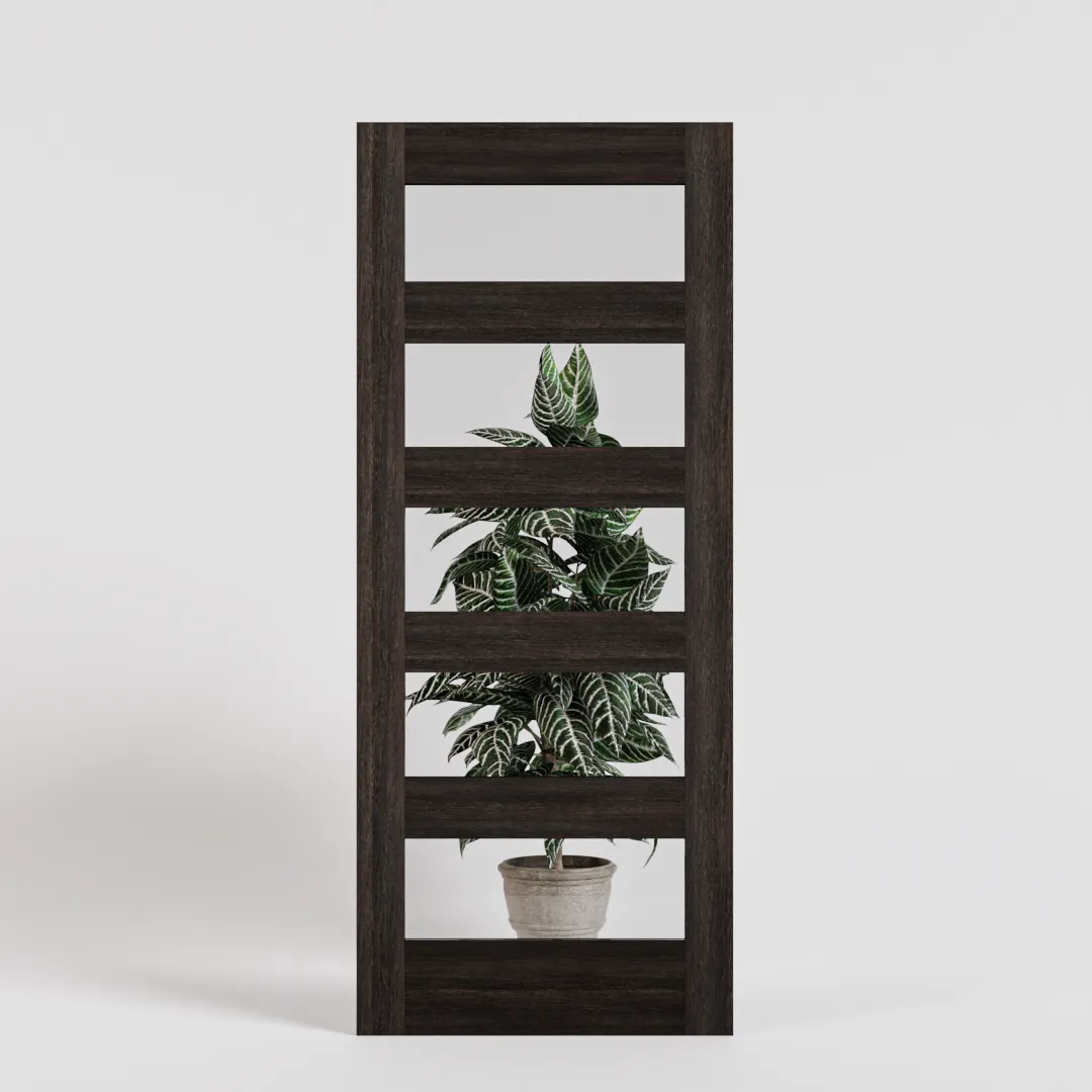 Five Panel Modern Pocket Door With Glass