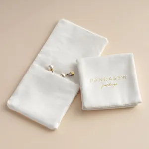 Flannel Flap Bag Envelope Double Layers Jewelry Pouch Pandasew Custom Logo 50pcs FLA-116