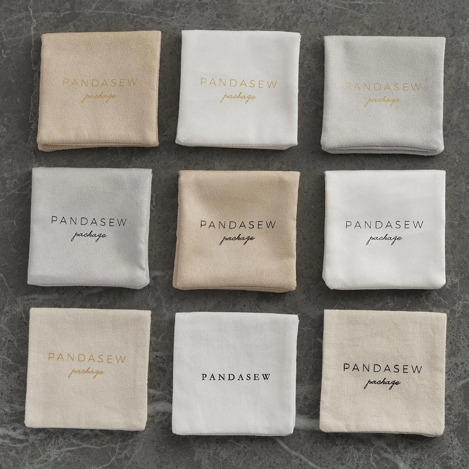 Flannel Flap Bag Envelope Double Layers Jewelry Pouch Pandasew Custom Logo 50pcs FLA-116