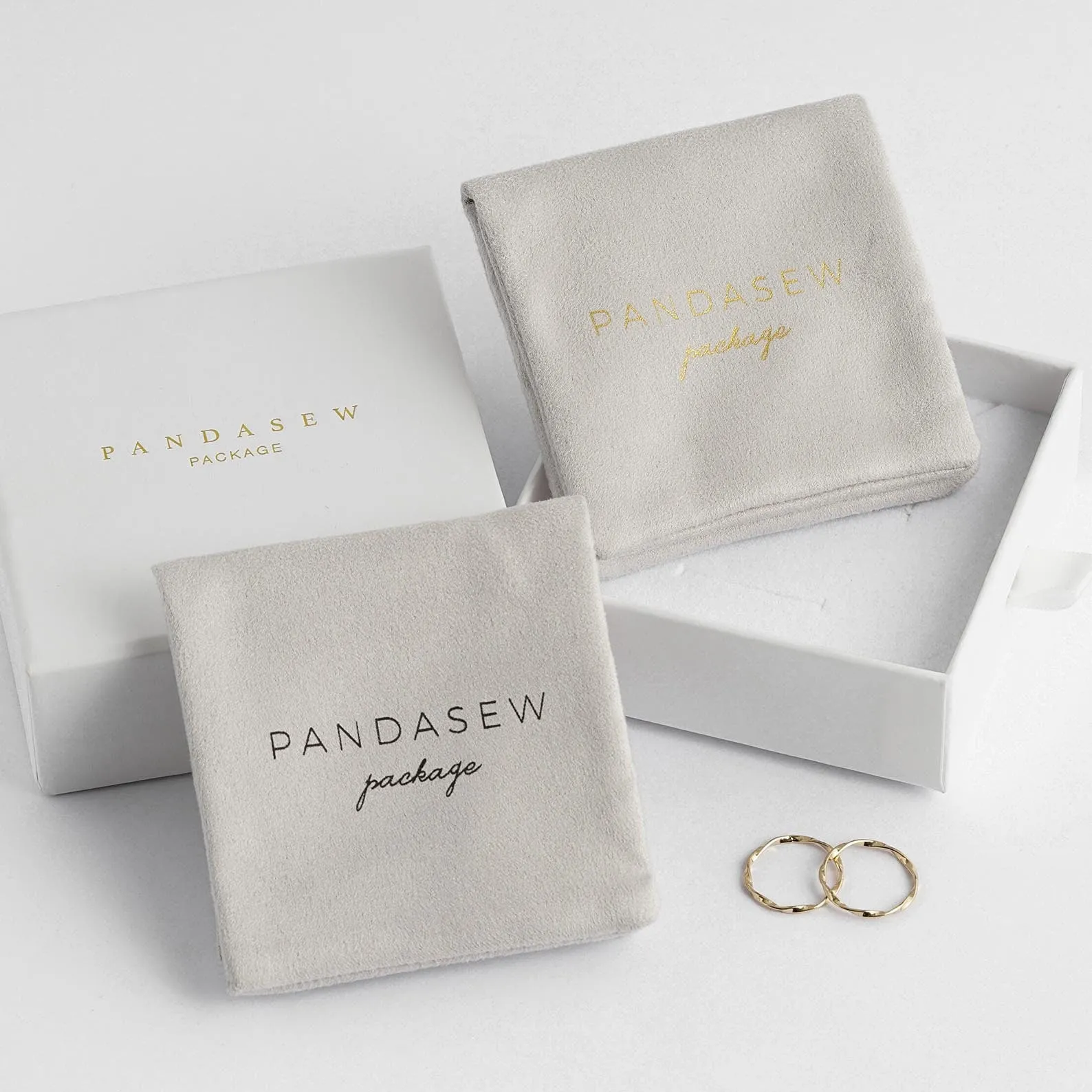 Flannel Flap Bag Envelope Double Layers Jewelry Pouch Pandasew Custom Logo 50pcs FLA-116