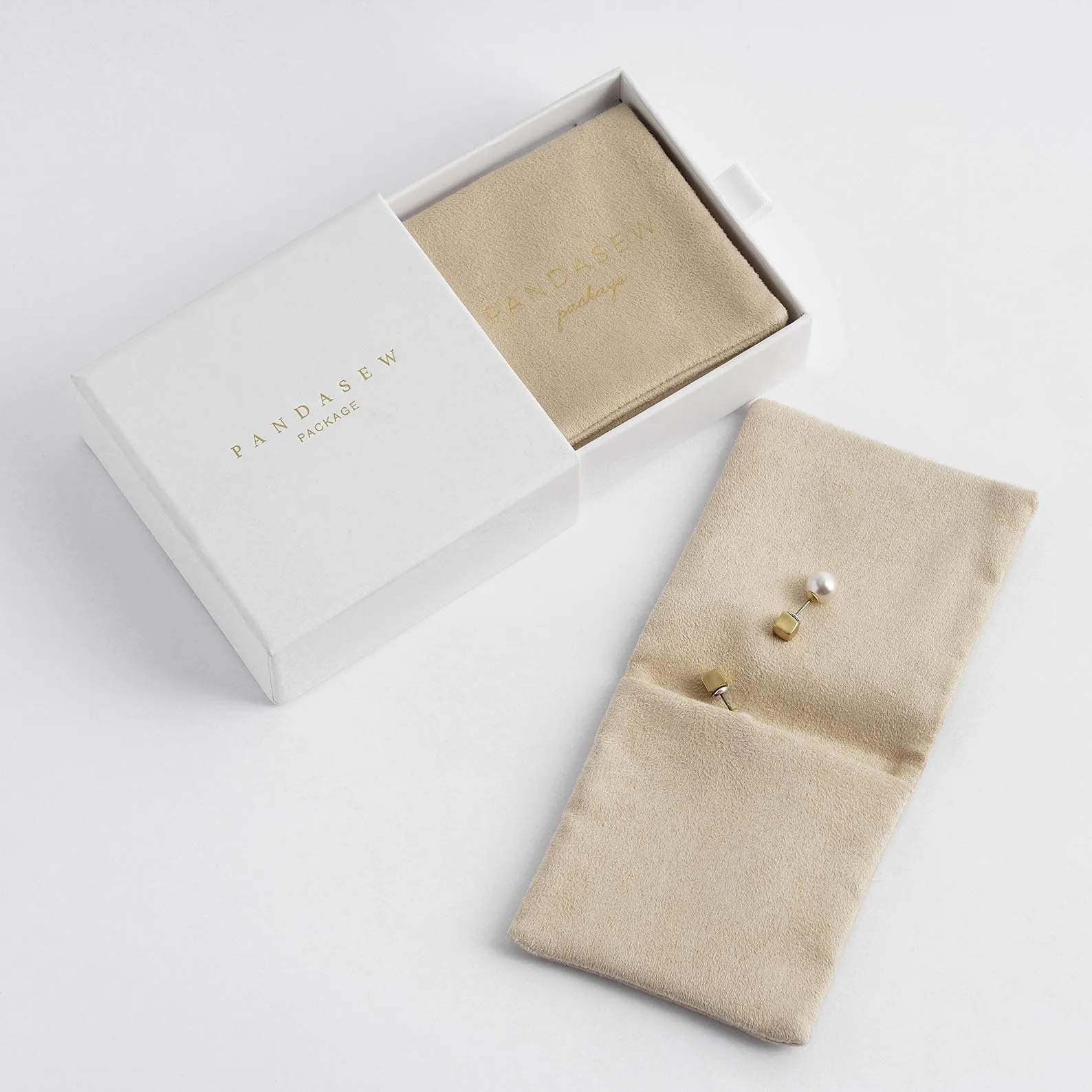 Flannel Flap Bag Envelope Double Layers Jewelry Pouch Pandasew Custom Logo 50pcs FLA-116