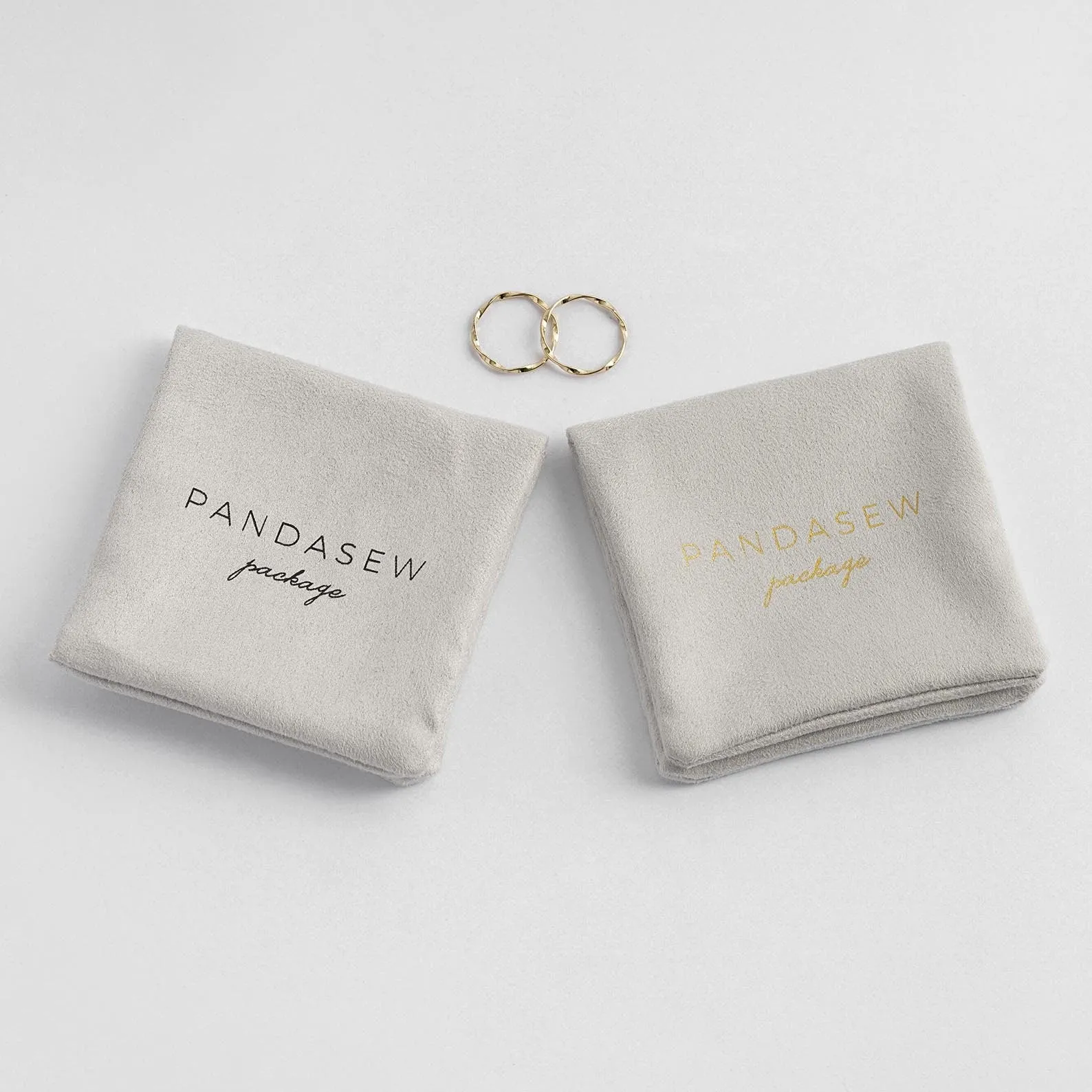 Flannel Flap Bag Envelope Double Layers Jewelry Pouch Pandasew Custom Logo 50pcs FLA-116