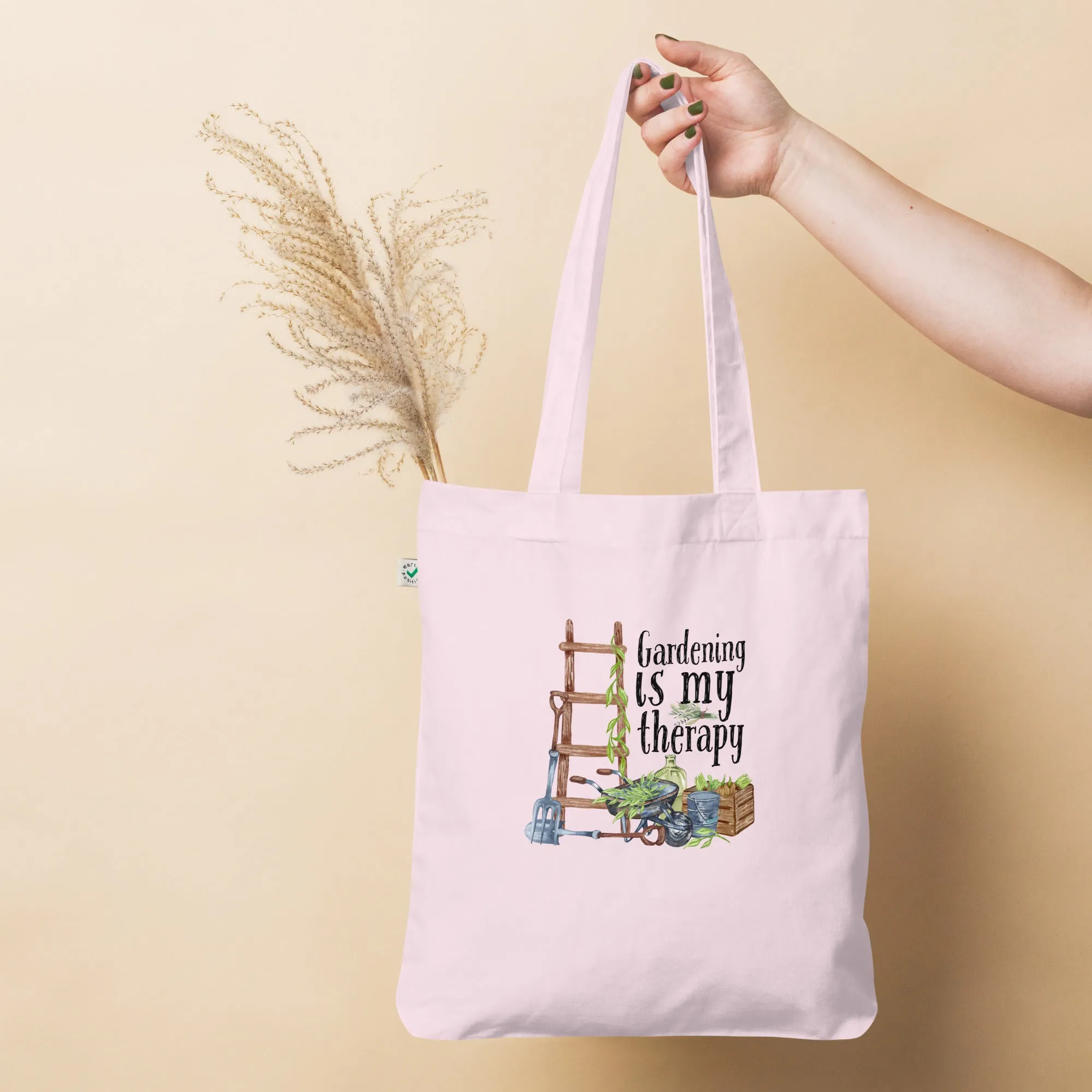 Gardening Is My Therapy Organic fashion tote bag