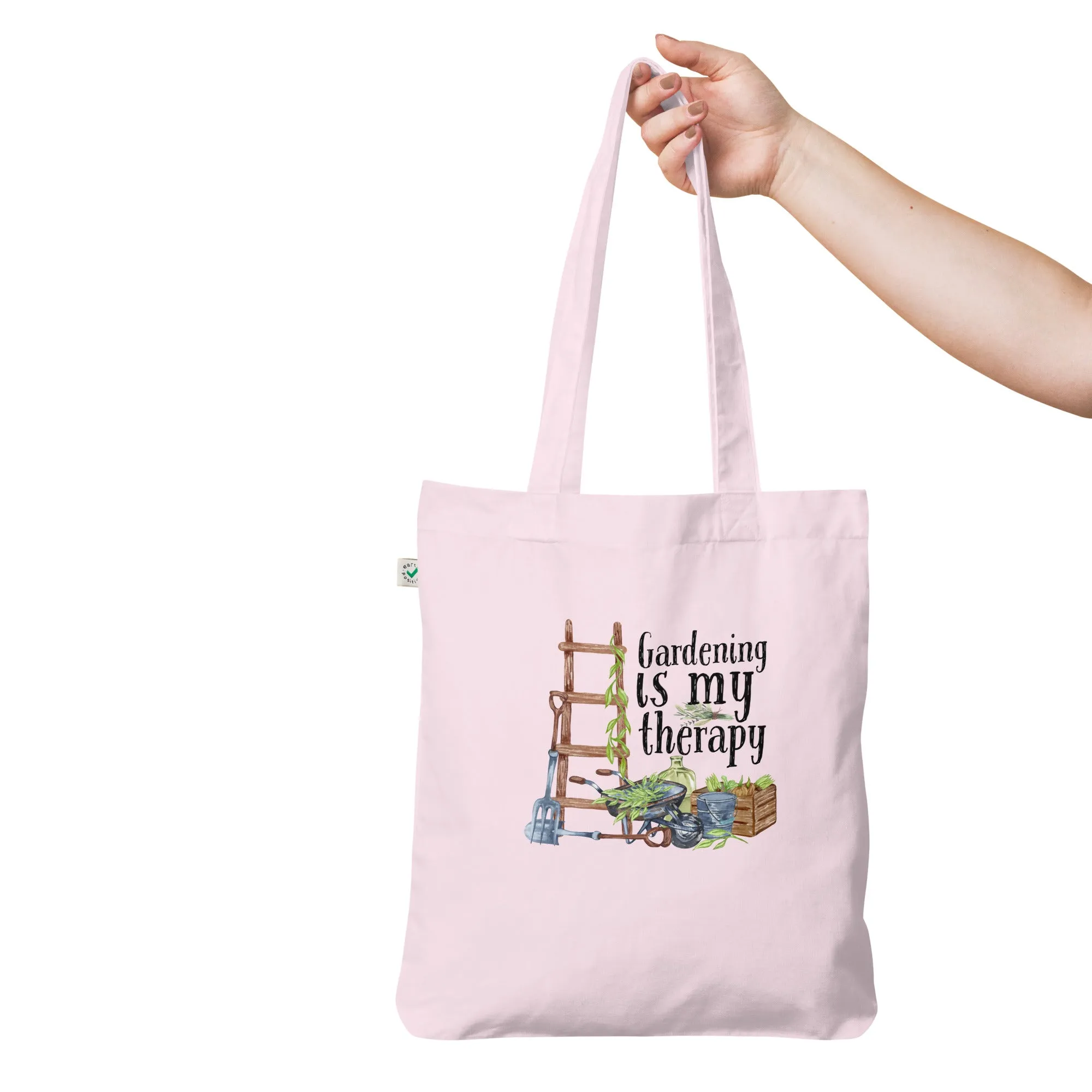 Gardening Is My Therapy Organic fashion tote bag