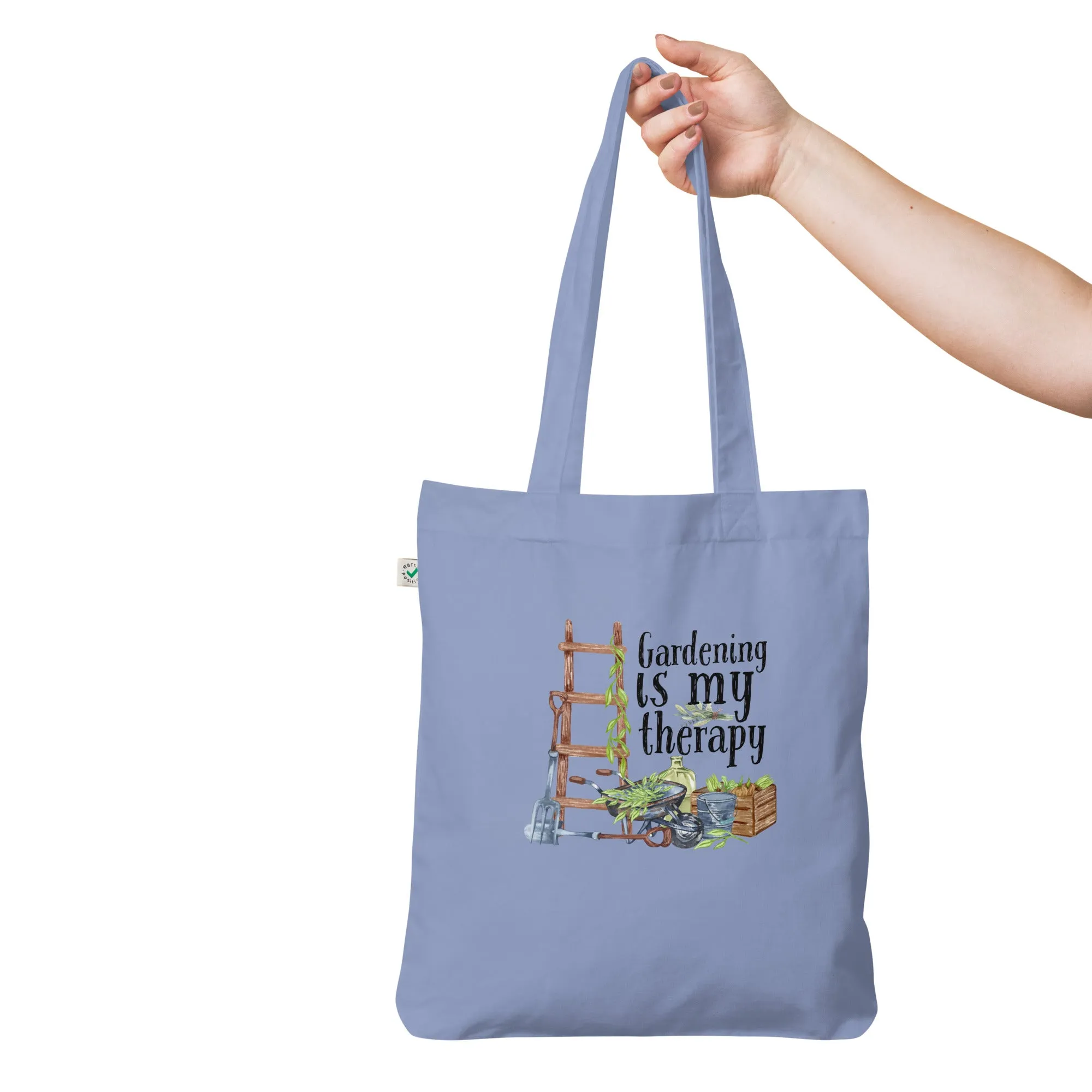 Gardening Is My Therapy Organic fashion tote bag