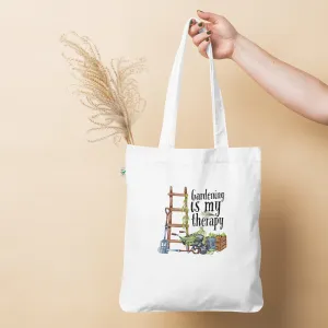 Gardening Is My Therapy Organic fashion tote bag