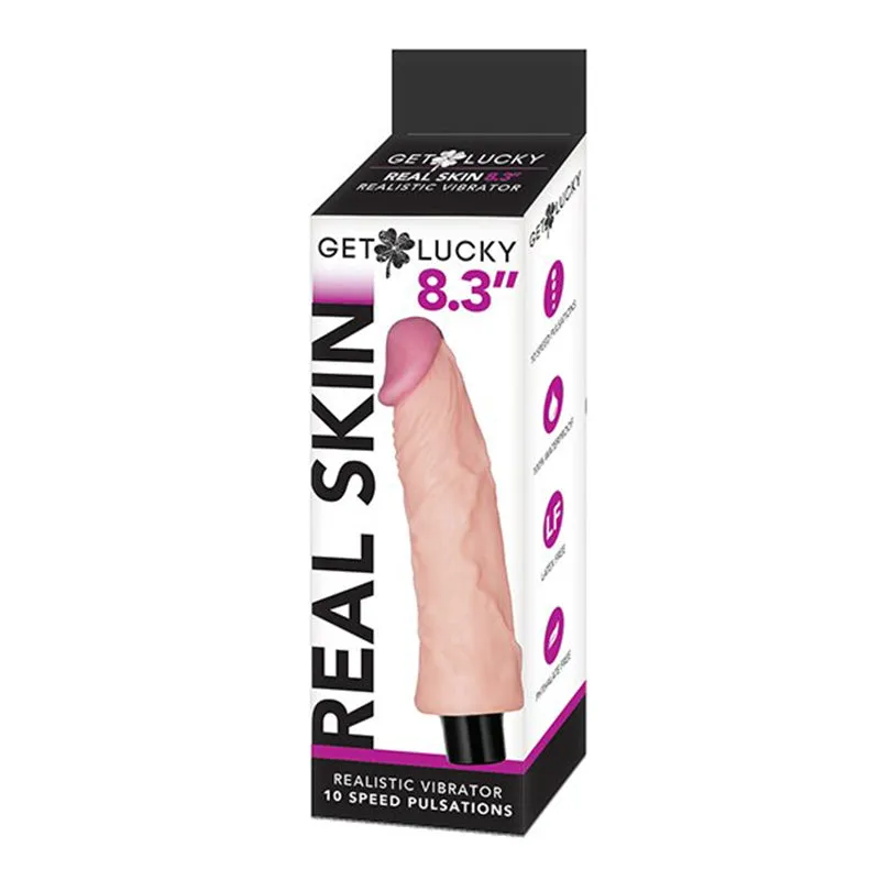 Get Lucky 8.3-Inch Vibrating Dong - Light