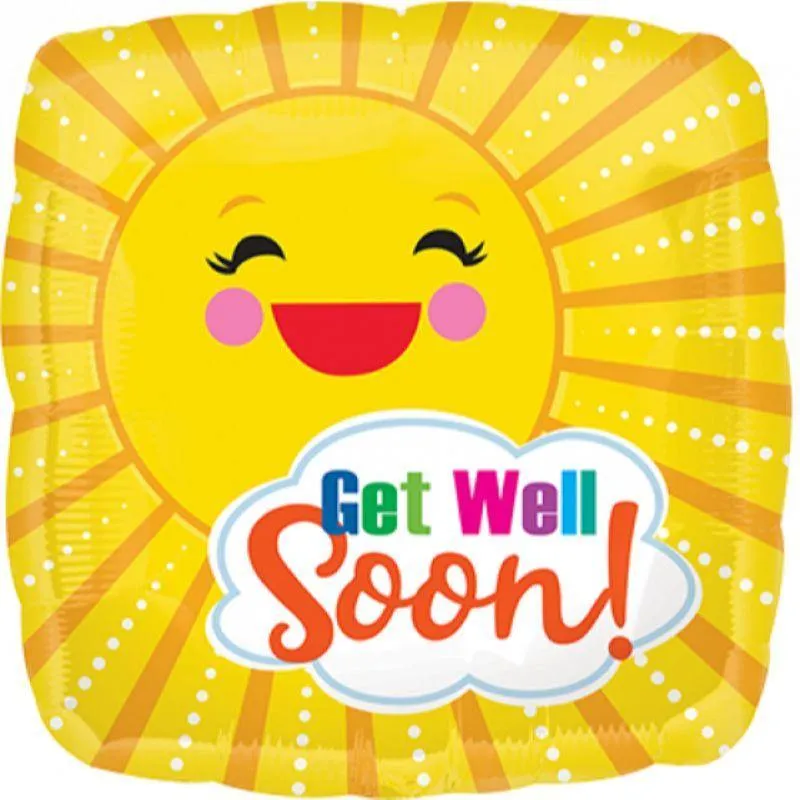 Get Well Sunbeam Foil Balloon - 45cm