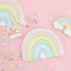 Ginger Ray Pastel Party Rainbow Napkins – 16 Pkt