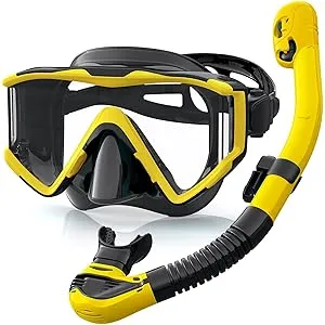 Greatever Snorkel Set Pano 3 Window Snorkel Mask For Adults