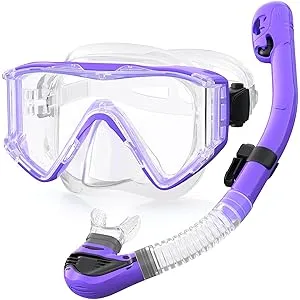 Greatever Snorkel Set Pano 3 Window Snorkel Mask For Adults