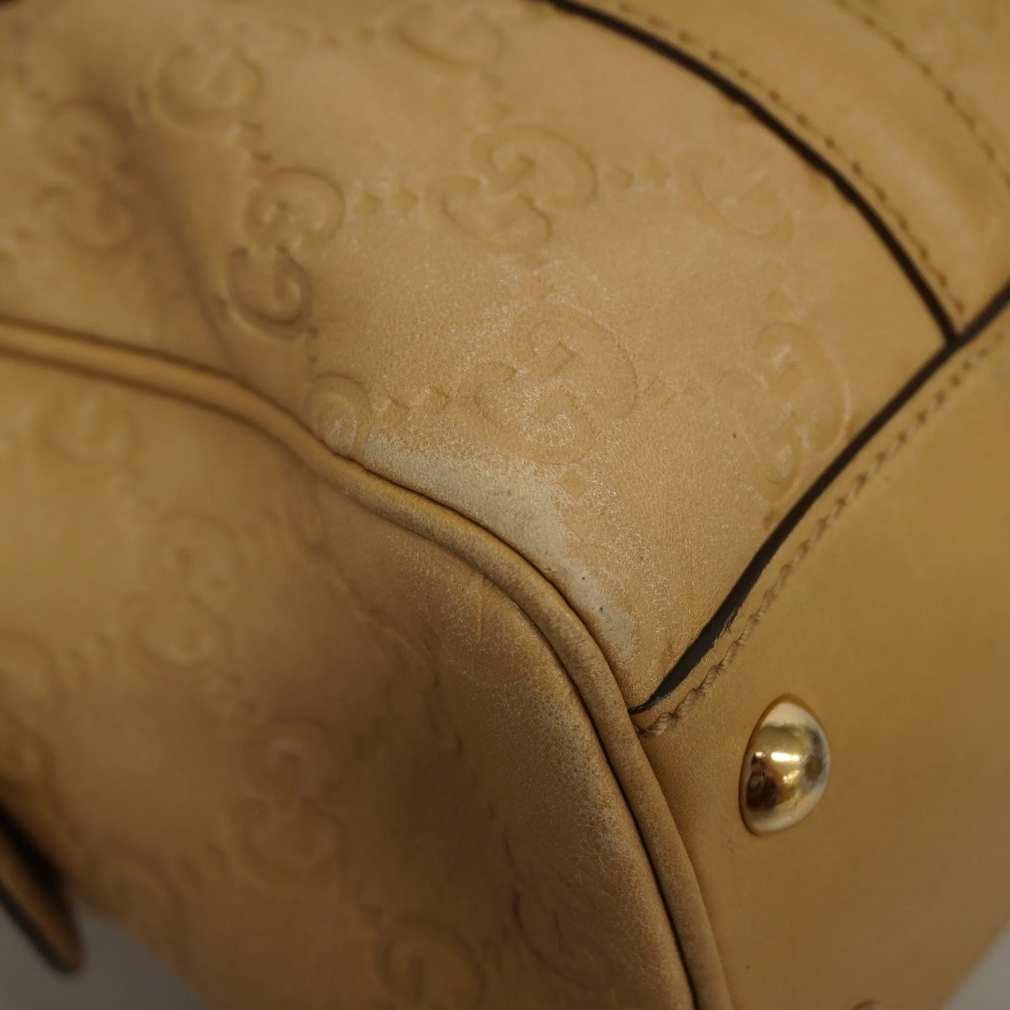 GUCCI ssima Handbag 170009 Women's Leather Handbag Beige
