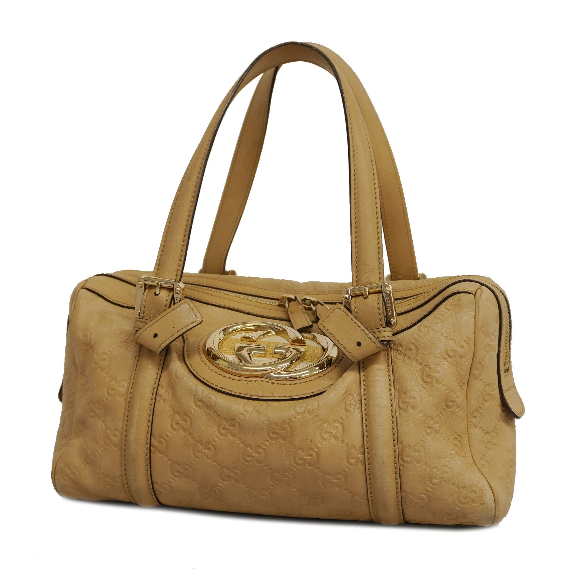 GUCCI ssima Handbag 170009 Women's Leather Handbag Beige