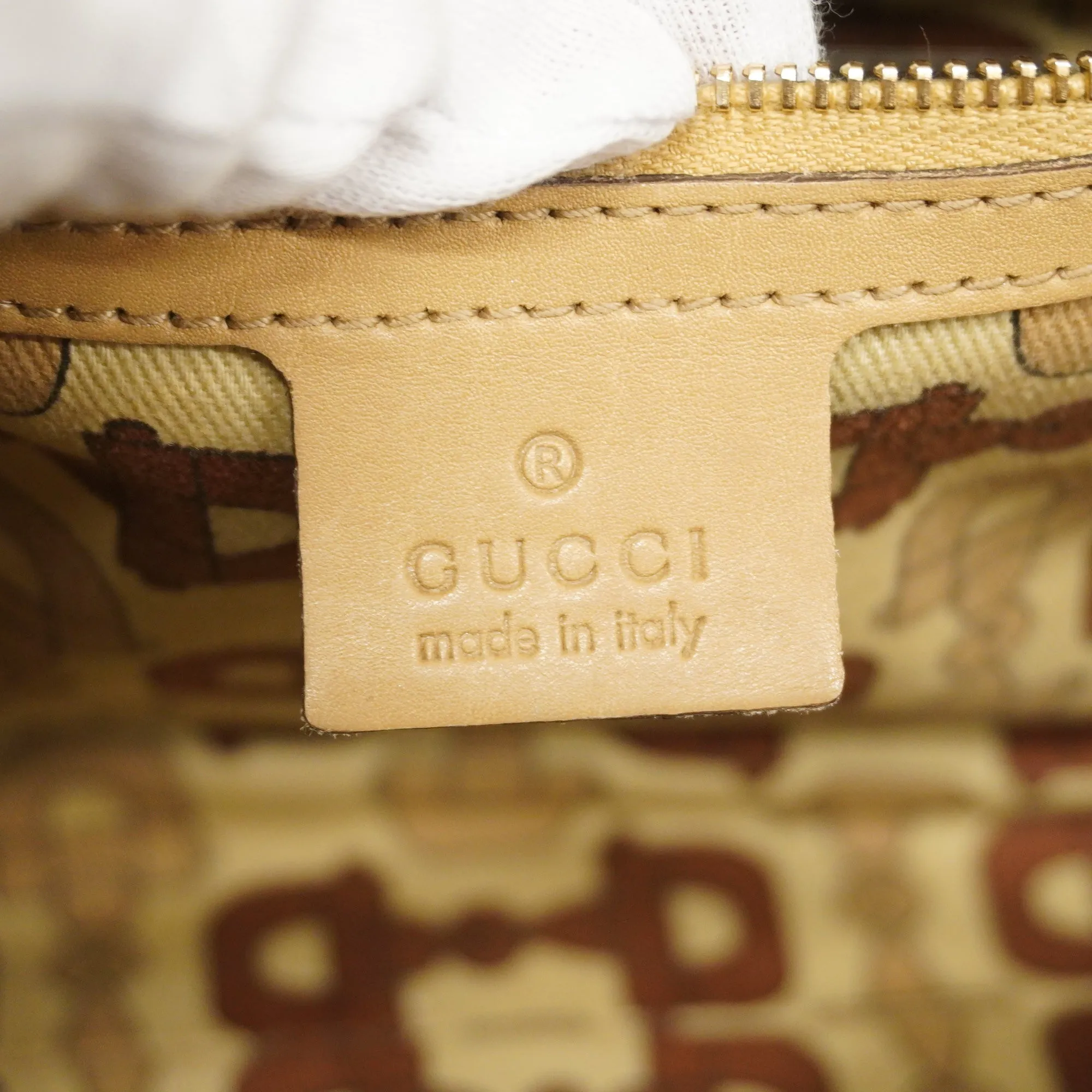 GUCCI ssima Handbag 170009 Women's Leather Handbag Beige
