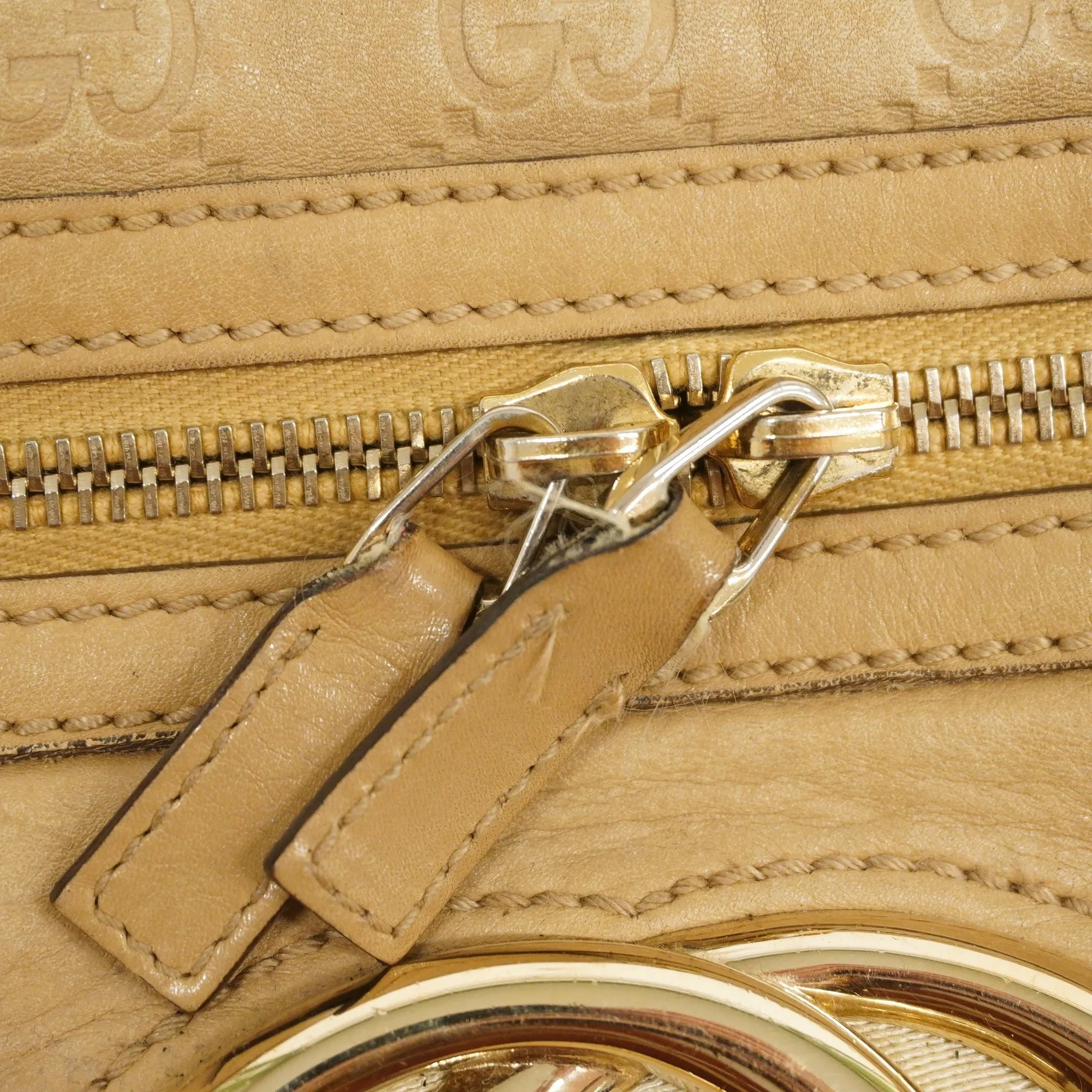 GUCCI ssima Handbag 170009 Women's Leather Handbag Beige