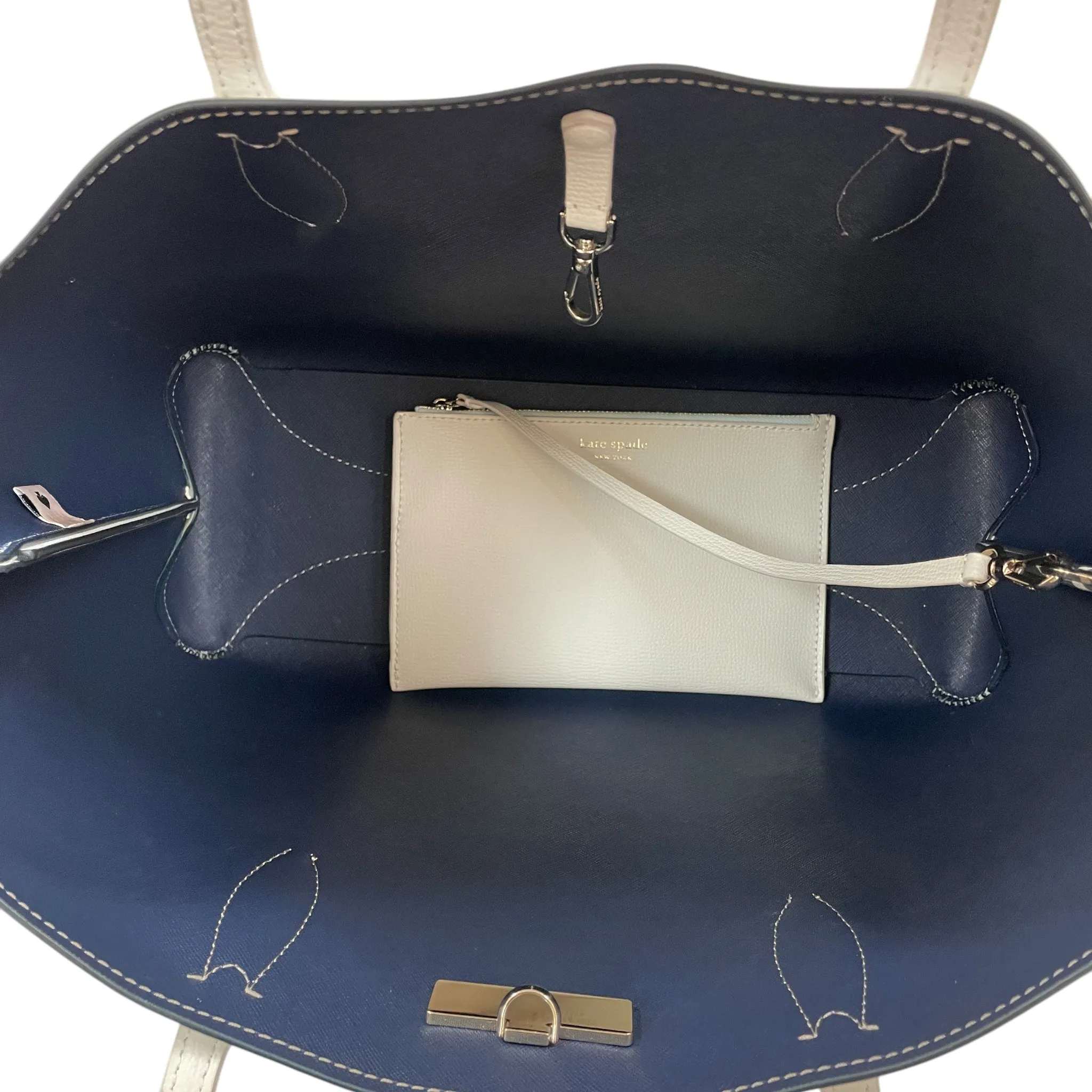 Handbag Designer By Kate Spade In White, Size:Medium