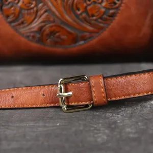 Harriet™ leather handbag with vintage embossing