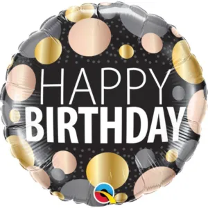 HBD Big Metallic Dots Foil Balloon - 45cm