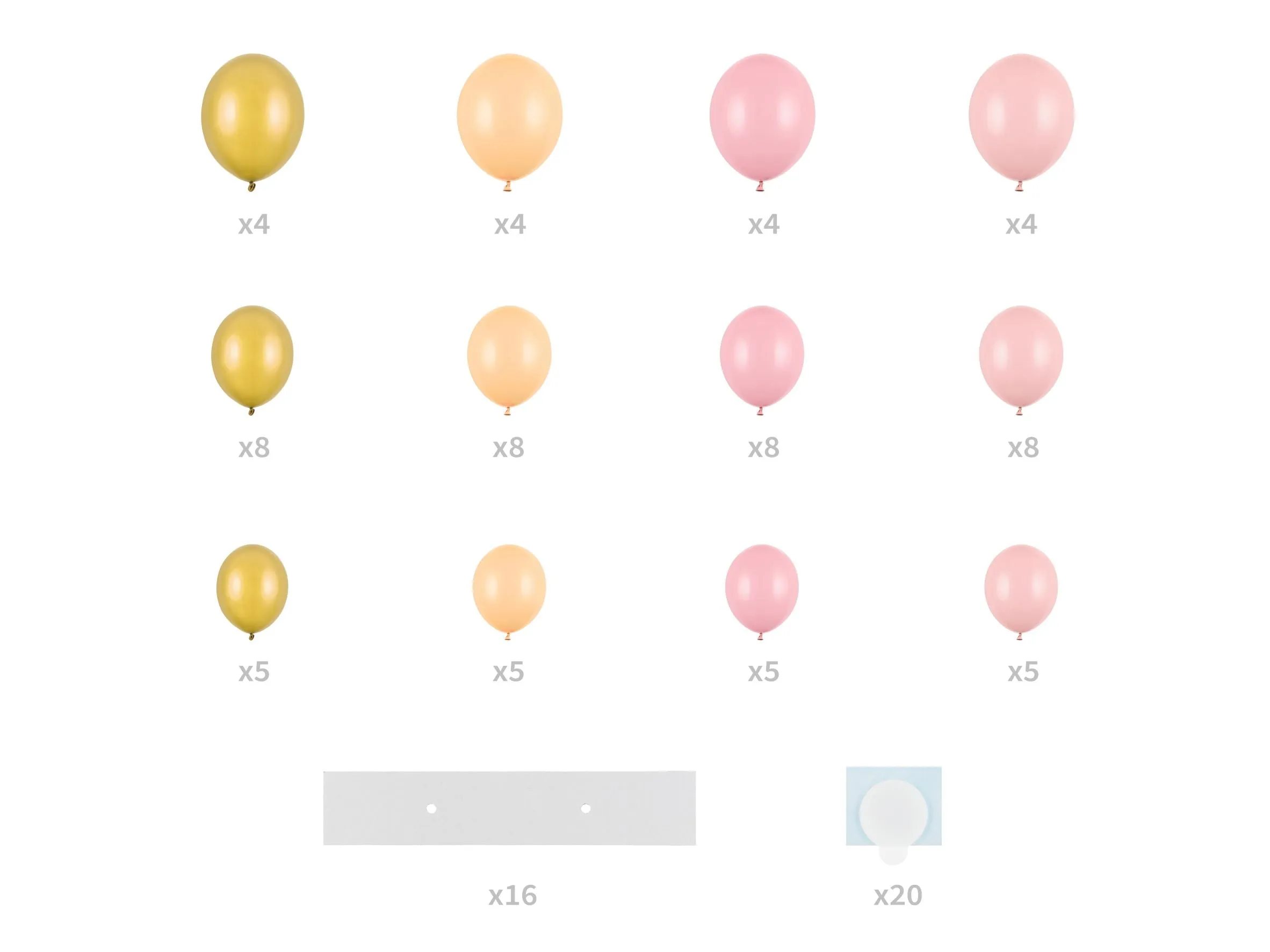 Heart Balloon Garland Pink and Gold, 200cm