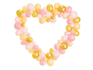 Heart Balloon Garland Pink and Gold, 200cm