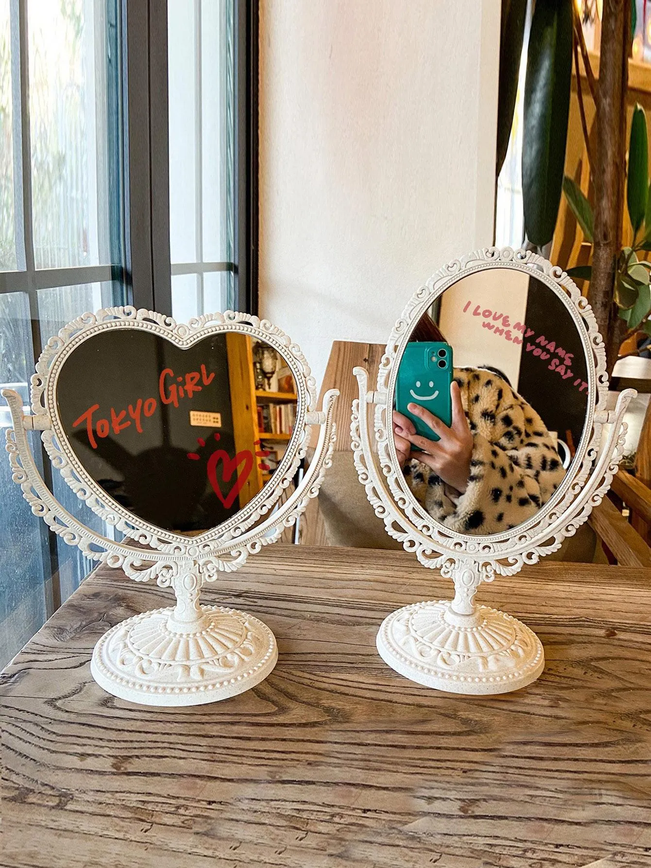 Heart shaped mirror|Heart Shaped Mirror Design Decorative Object