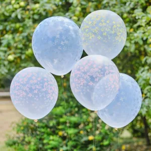 Hello Spring Pastel Printed Flower Balloons Cluster 30cm 5pk