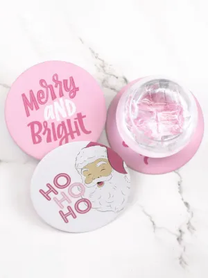 Ho Ho Ho Cocktails Coaster - White/Pink