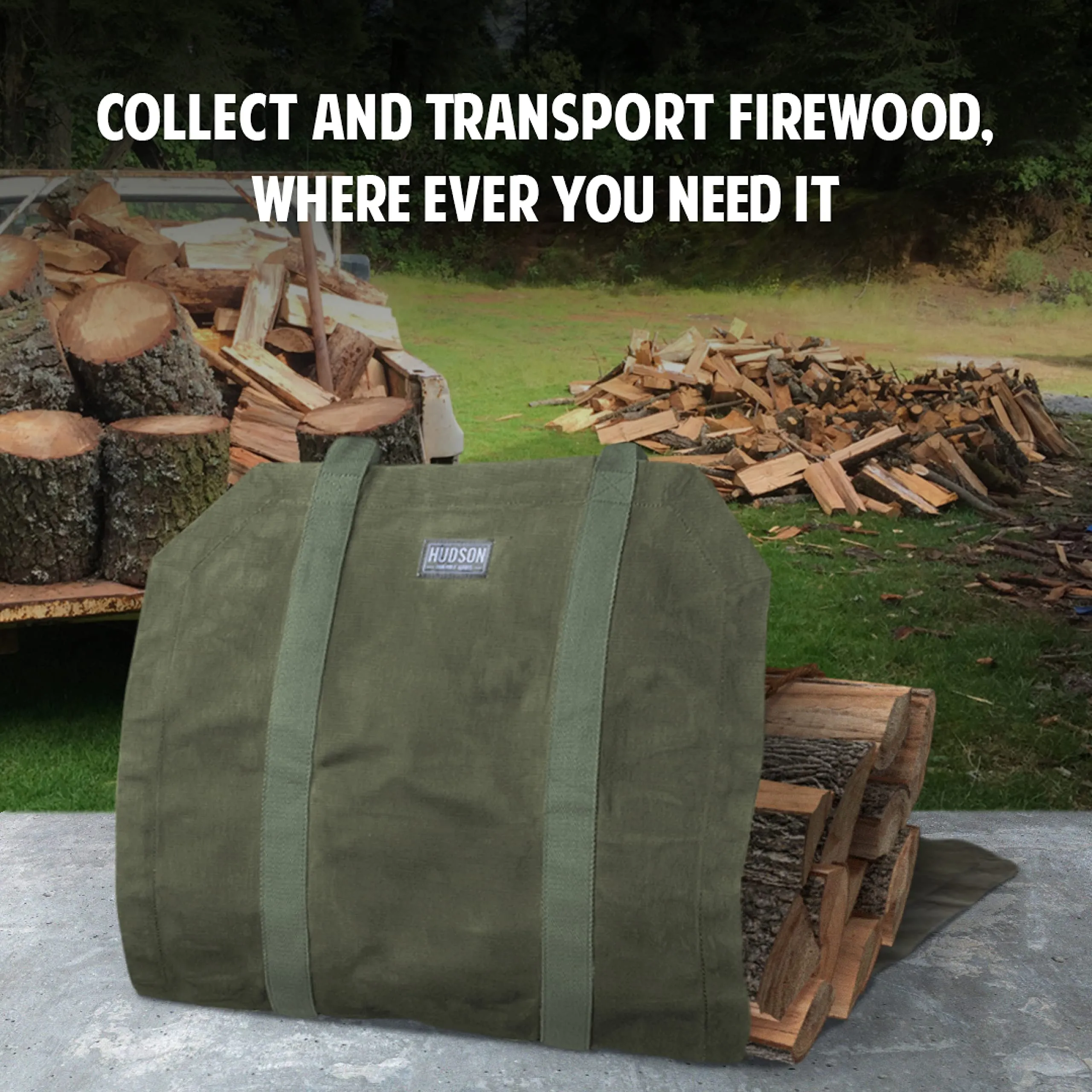 Hudson Durable Goods HDG Waxed Canvas Firewood Bag - Parent listing