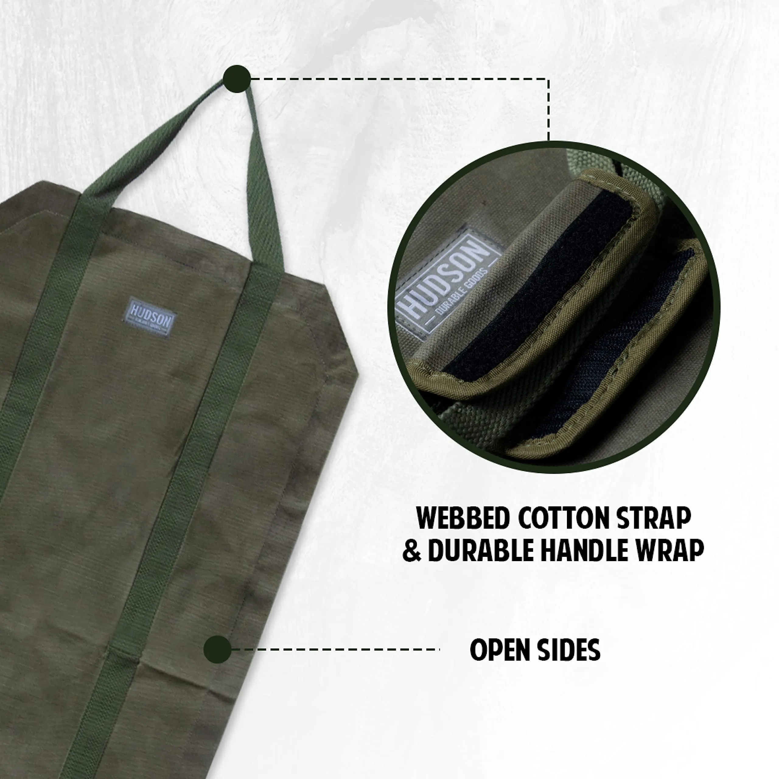 Hudson Durable Goods HDG Waxed Canvas Firewood Bag - Parent listing