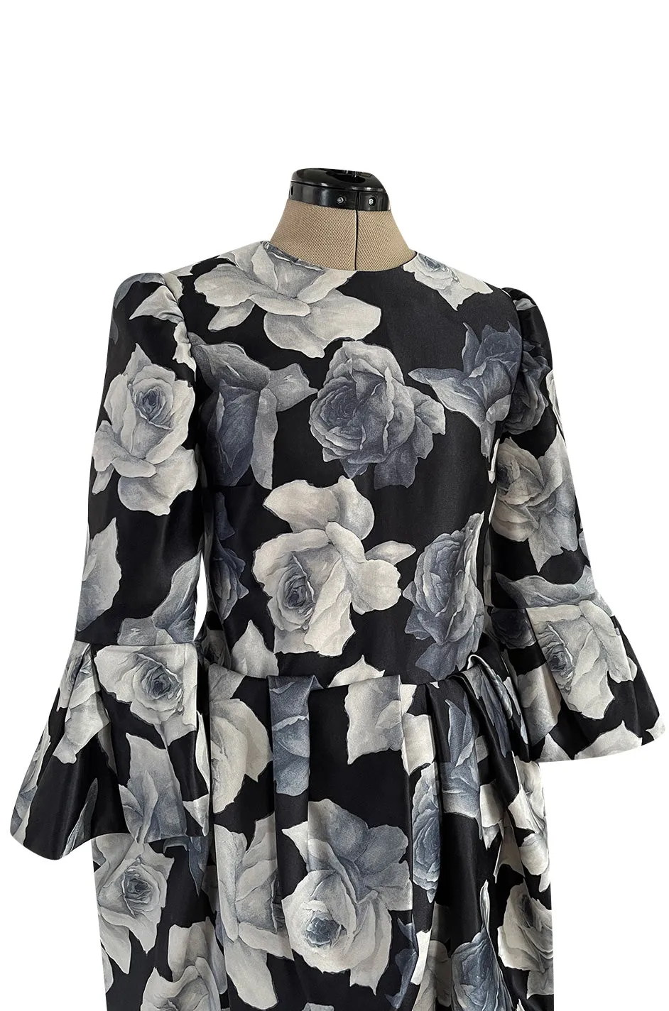 Iconic Fall 2011 Lanvin by Alber Elbaz Ad Campaign & Look 39 Runway Grey Floral Print Dress