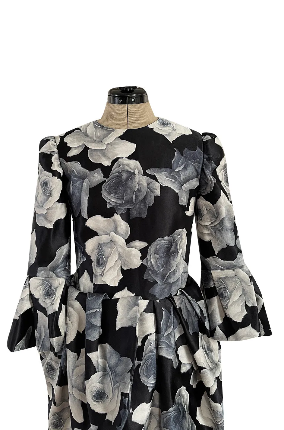 Iconic Fall 2011 Lanvin by Alber Elbaz Ad Campaign & Look 39 Runway Grey Floral Print Dress