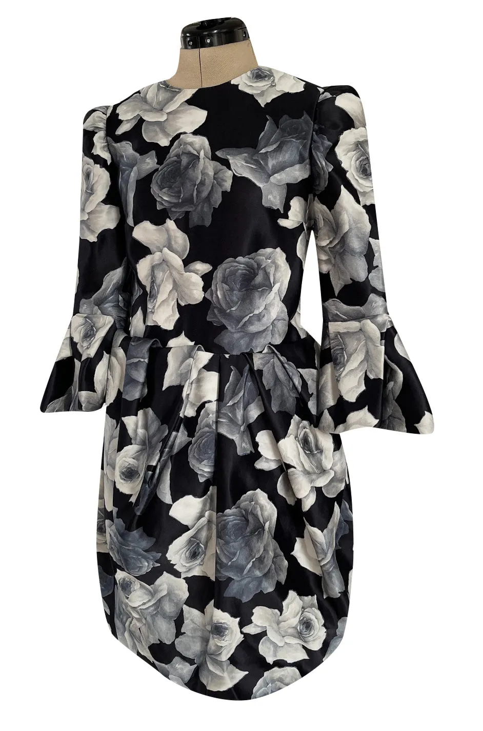 Iconic Fall 2011 Lanvin by Alber Elbaz Ad Campaign & Look 39 Runway Grey Floral Print Dress