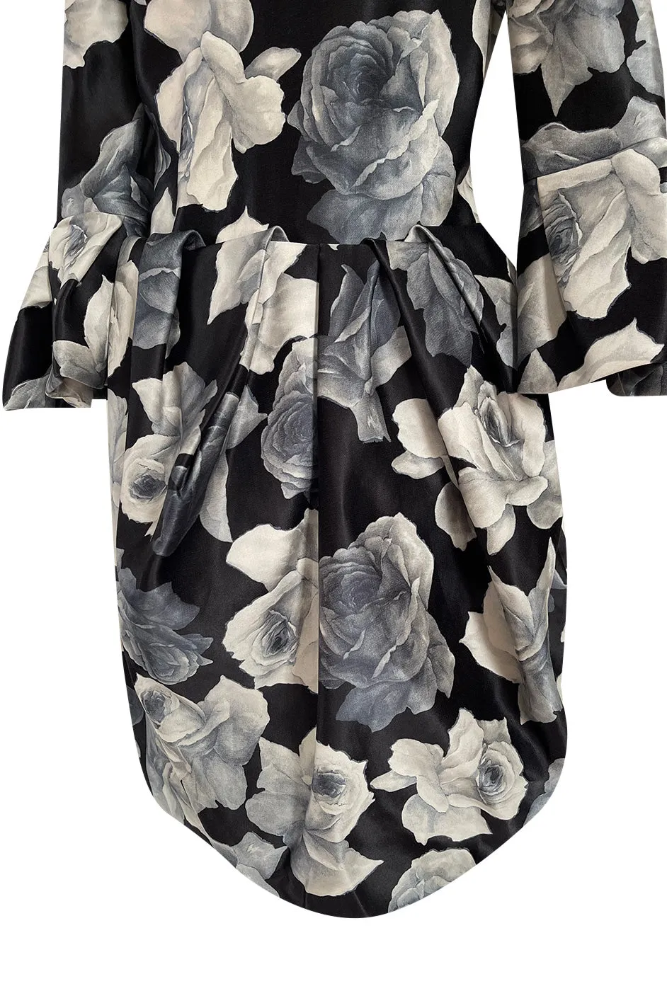 Iconic Fall 2011 Lanvin by Alber Elbaz Ad Campaign & Look 39 Runway Grey Floral Print Dress
