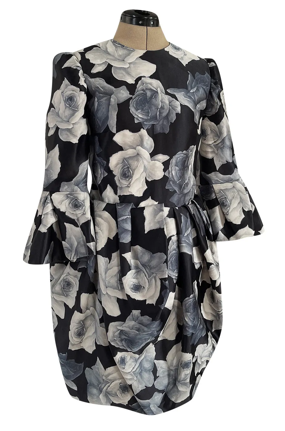 Iconic Fall 2011 Lanvin by Alber Elbaz Ad Campaign & Look 39 Runway Grey Floral Print Dress