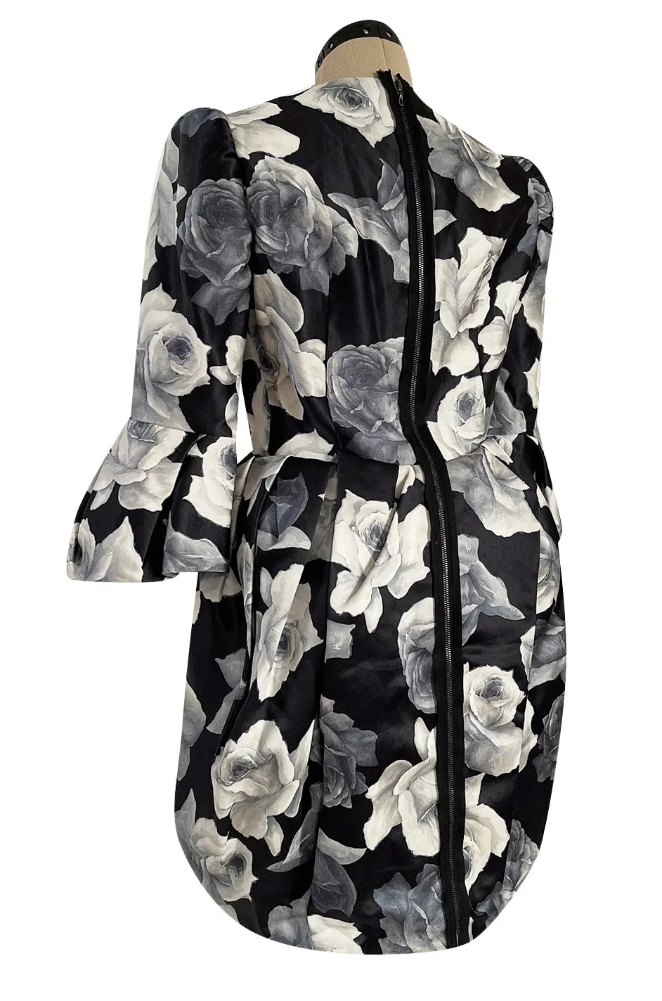 Iconic Fall 2011 Lanvin by Alber Elbaz Ad Campaign & Look 39 Runway Grey Floral Print Dress
