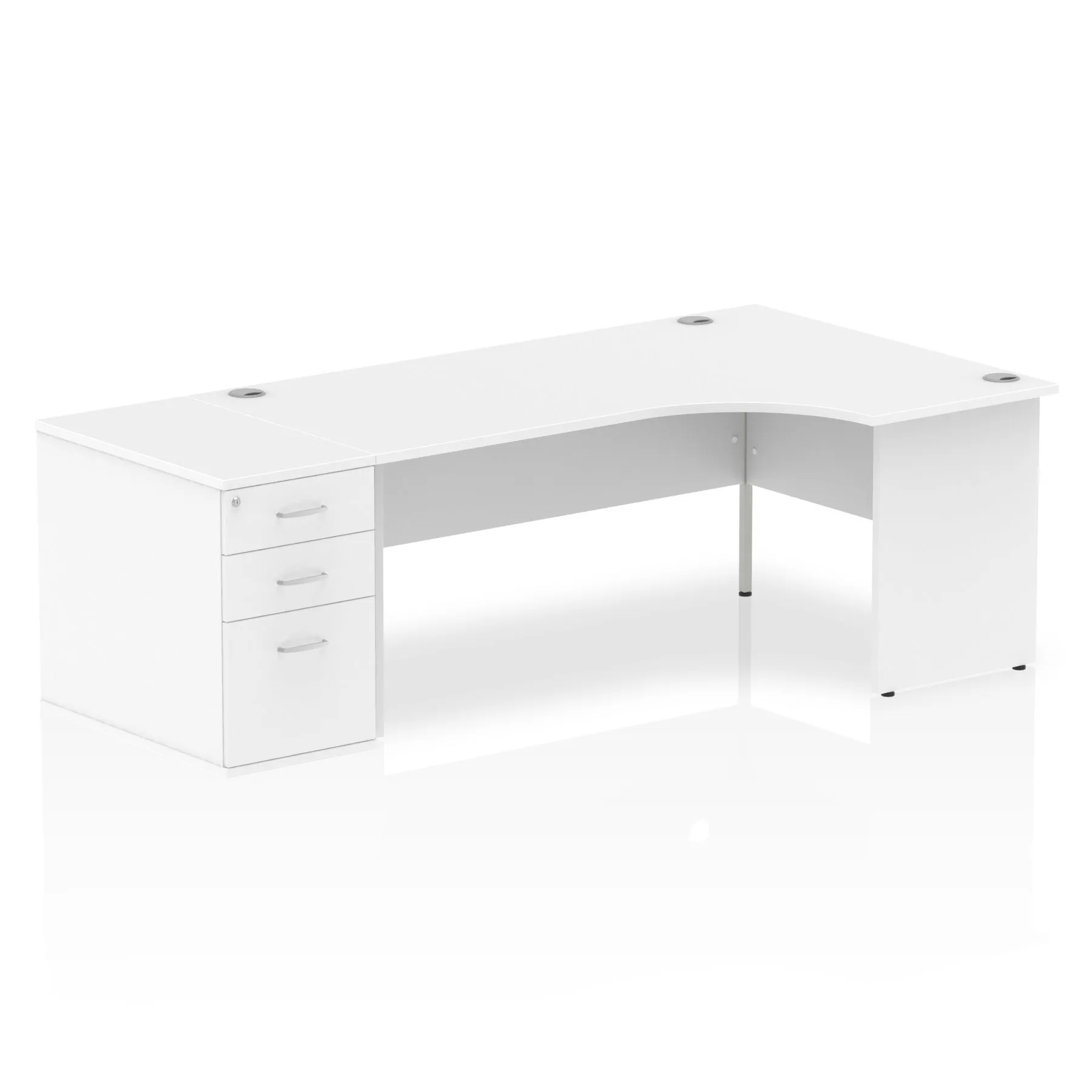 Impulse Panel End Crescent Desk Workstation