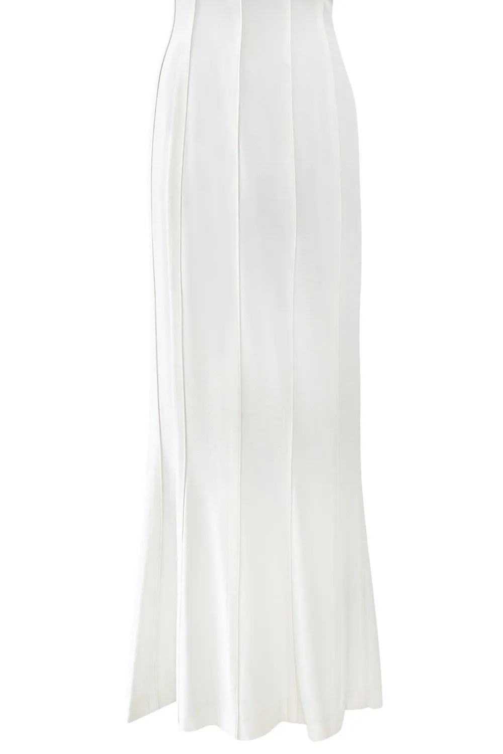 Instantly Recognizable Spring 1992 Valentino Strapless All White Vertical Paneled Dress