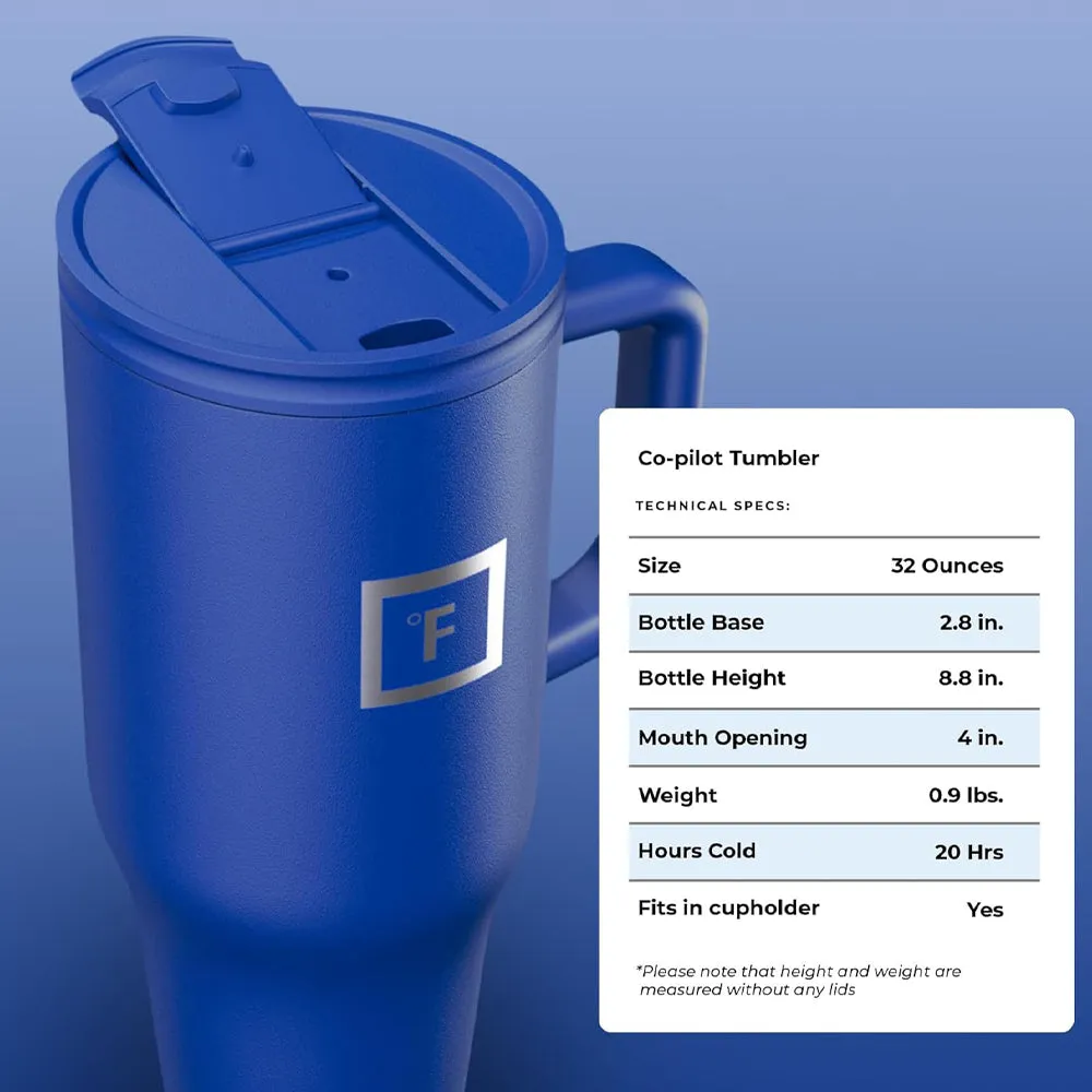 Iron Flask 32oz/950ml Co-Pilot Tumbler, Cobalt Blue