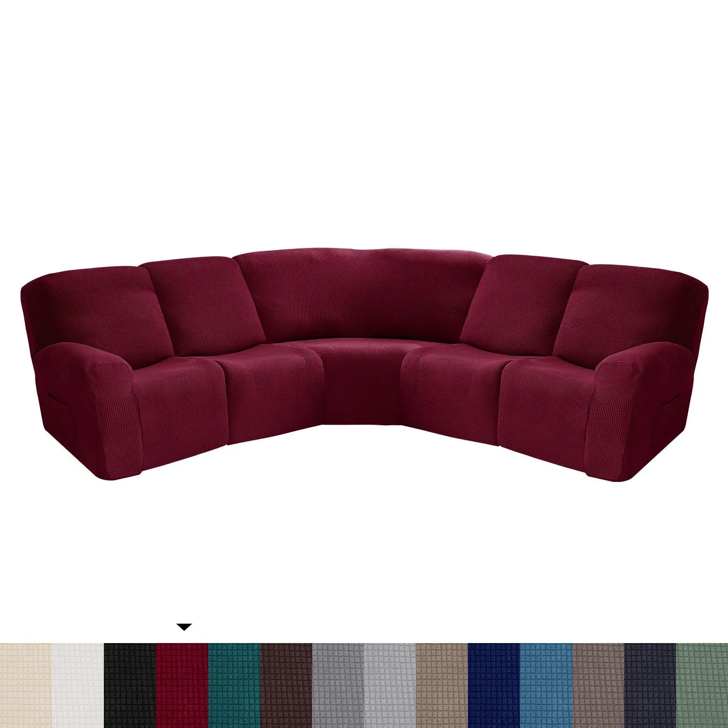 Jacquard Recliner L-Shaped Corner Chair Covers 5-Seat (7 pieces)