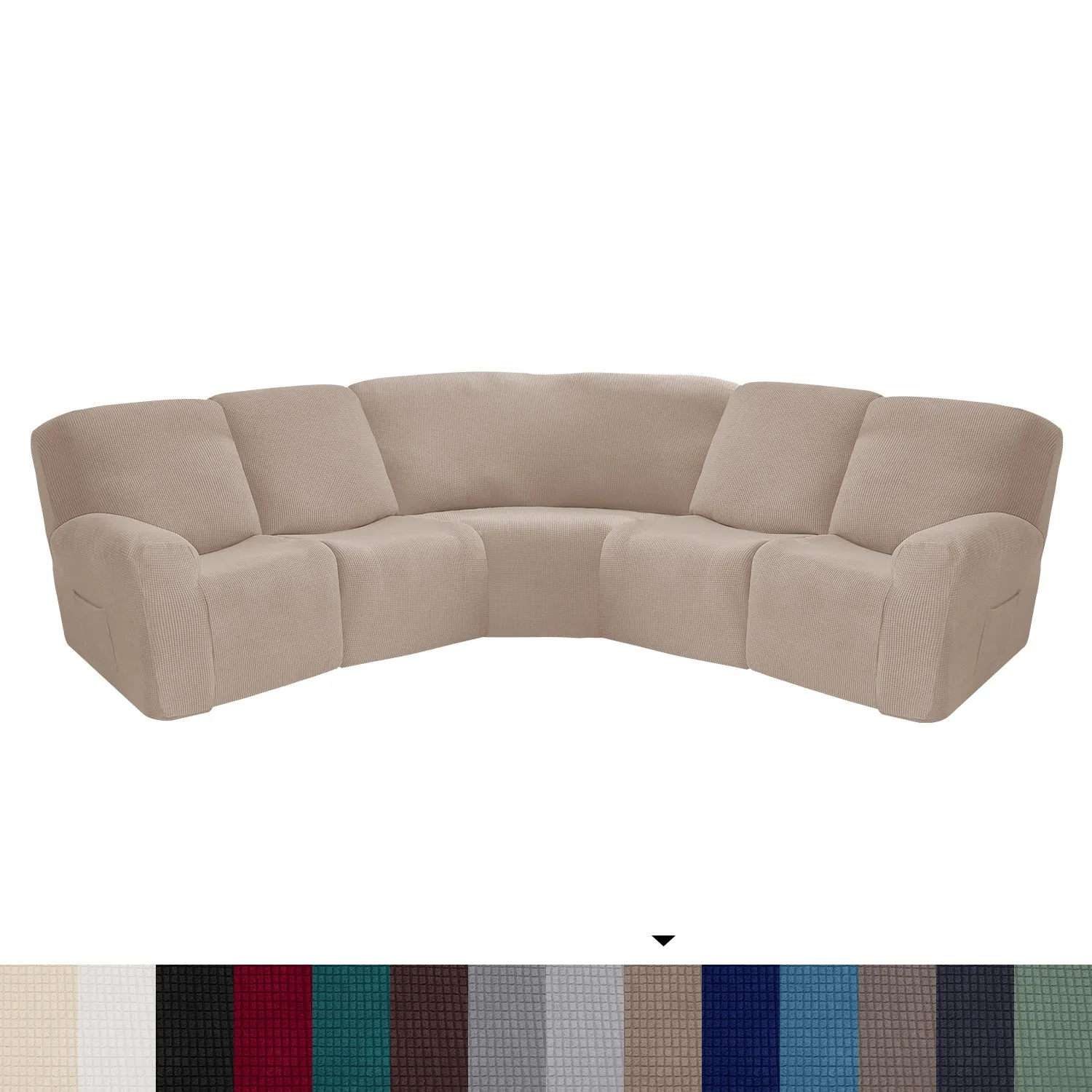 Jacquard Recliner L-Shaped Corner Chair Covers 5-Seat (7 pieces)