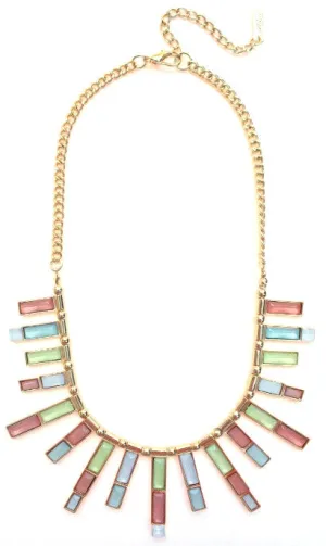 Jeweled Pastel Spike Necklace