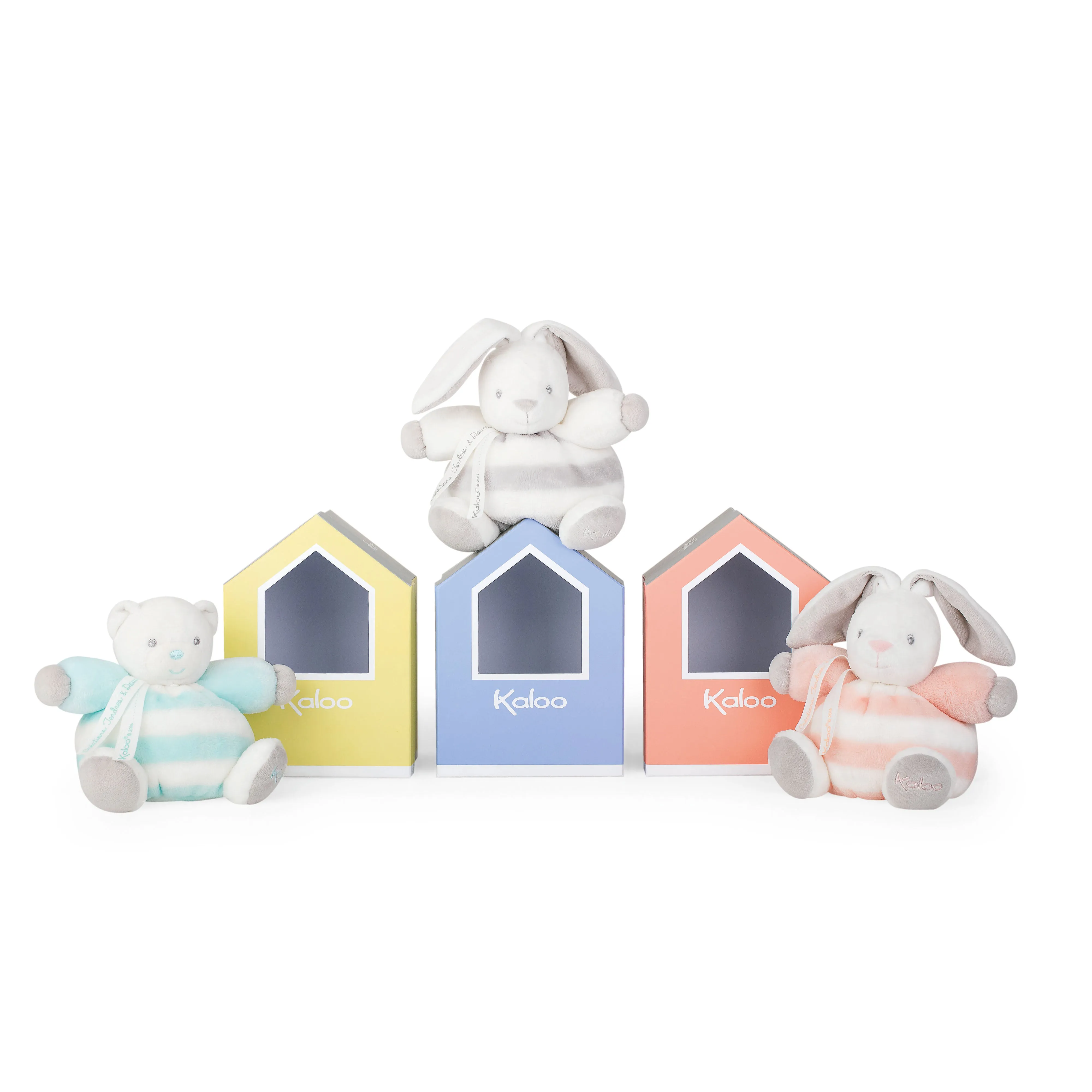 Kaloo Bebe Pastel Chubby Rabbit Grey and Cream Small